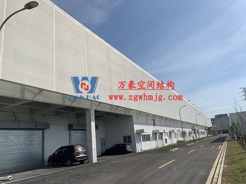 寧波益富樂公司新廠房外立面PTFE網(wǎng)格膜結構